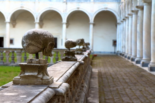 Skulls at Certosa San Martino cloister