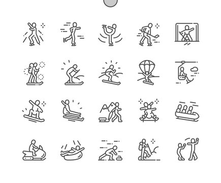 Leisure activities in winter Well-crafted Pixel Perfect Vector Thin Line Icons 30 2x Grid for Web Graphics and Apps. Simple Minimal Pictogram