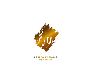 HU Initial letter logo template vector