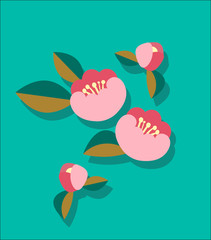abstract picture with flowers, flat design