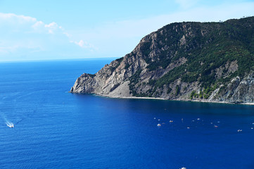 promontory on the sea  in the Cinque Terre, Liguria