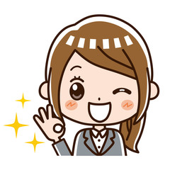 ビジネスウーマン　表情　OK