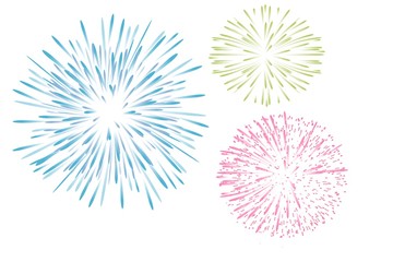 abstract background with fireworks on white 