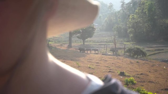 Farmer in the foreground with cows in the background.
The clip is created with the famous director Darios J. Britts export settings for the best quality