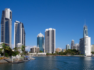 Fototapeta na wymiar City View Of Surfers Paradise On The Gold Coast