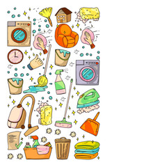 Cleaning services company vector pattern