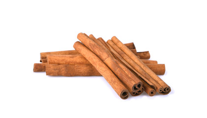 Cinnamon sticks isolated on white background