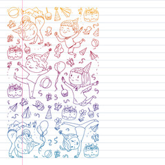 cleaning services company vector monochrome pattern on white background, drawing gradient, notebooks lined