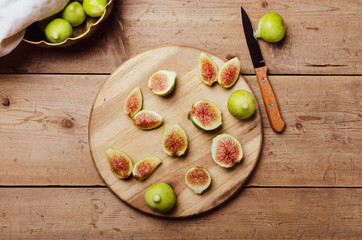 Ripe figs fruit  on a rustic background.