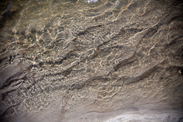 closeup of sand in shallow water