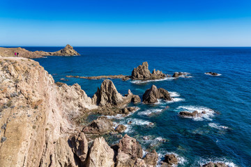 Rocky Coast of Cabo de Gata Nijar Park, Almeria, Spain