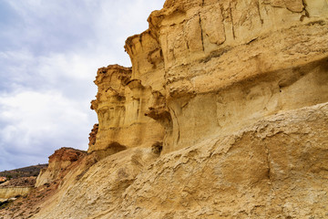 View of the Erosions of Bolnuevo, Las Gredas, Mazarron. Murcia, Spain
