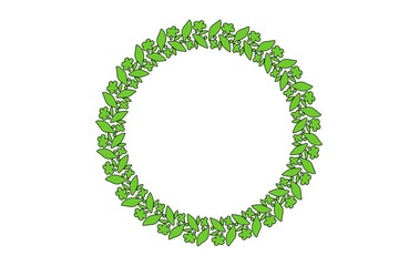 green wreath on white