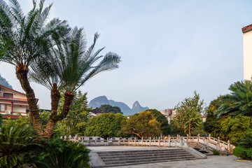 Stone stairs in a picturesque park