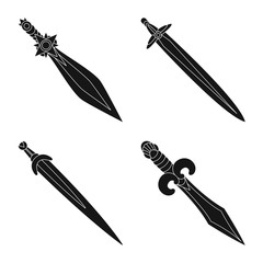 Vector design of sharp and blade sign. Collection of sharp and dagger stock symbol for web.