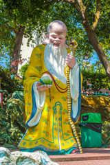 The Sanxing Fu Lu Shou so called Three Stars, who are Prosperity, Status and Longevity statue at Haw Par Villa is a theme park at Singapore.