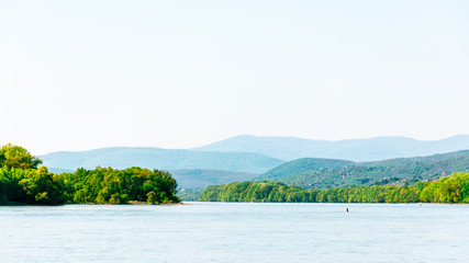 Fototapeta na wymiar Beautiful view of the Danube in Vác, Hungary.