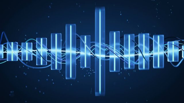 Glowing blue music equalizer