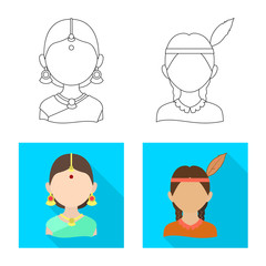 Vector illustration of imitator and resident logo. Set of imitator and culture vector icon for stock.