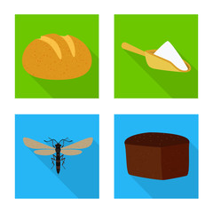 Vector design of wheat and corn icon. Collection of wheat and harvest vector icon for stock.