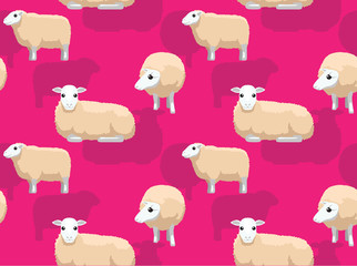 Fototapeta premium Cute Sheep East Friesian Background Seamless Wallpaper
