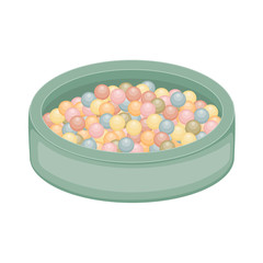 Small ball pit isolated on white background. Flat vector illustration