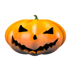 classic scary halloween pumpkin face emotion 3d illustration