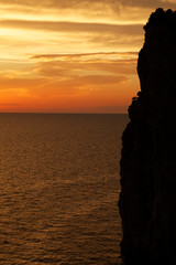 Sunset on the cliffs of Telascica Nature Park, Adriatic Sea, Croatia