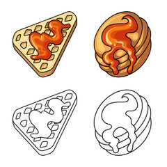 Isolated object of confectionery and culinary logo. Set of confectionery and product stock vector illustration.