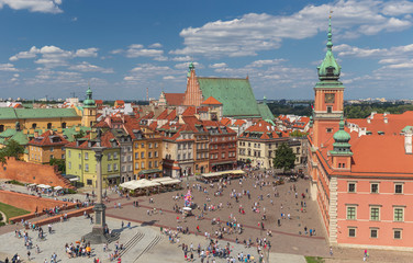 Fototapeta na wymiar Panorama of the old city in Warsaw