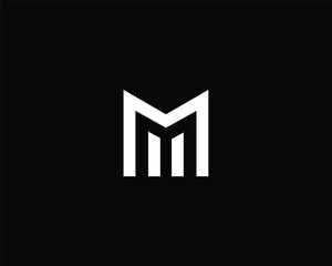 Creative and Minimalist Letter MM MH Logo Design Icon, Editable in Vector Format in Black and White Color