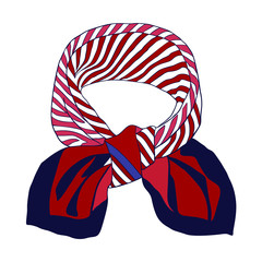 Silk scarf unisex isolated on white.