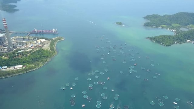 Drone Shot of a Fish Cages