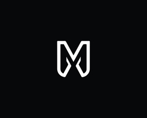 Creative and Minimalist Letter MM M Logo Design Icon, Editable in Vector Format in Black and White Color