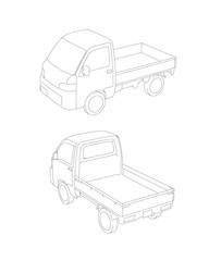 35 軽トラック 小型トラック 01 外観_テクニカルイラスト