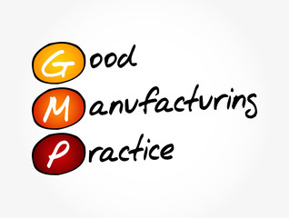 GMP - Good Manufacturing Practice acronym, business concept background