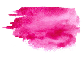 Abstract pink watercolor background hand painted. 