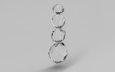 abstract glass spheres on white background