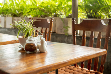 Cafe restaurant, breakfast and lunch spot, interior design, nature decor