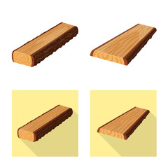 Vector illustration of tree and raw logo. Collection of tree and construction stock symbol for web.