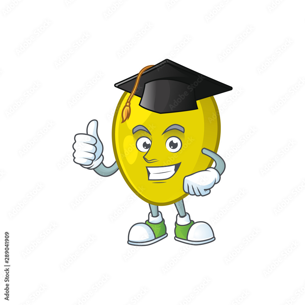 Canvas Prints Graduation olive cartoon character on white background