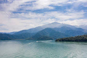 Obraz premium aerial view of famous Sun Moon Lake landscape