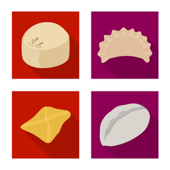 Isolated object of products and cooking sign. Collection of products and appetizer vector icon for stock.