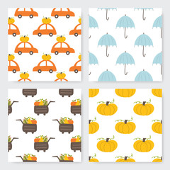 Autumn harvest seamless pattern.