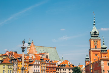 Obraz premium Old town Royal Castle square in Warsaw, Poland