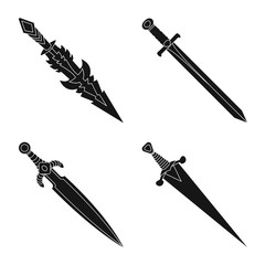 Vector design of sharp and blade icon. Collection of sharp and dagger stock vector illustration.