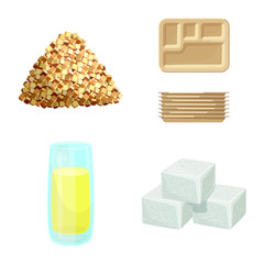 Vector design of sugarcane and cane icon. Set of sugarcane and field stock vector illustration.