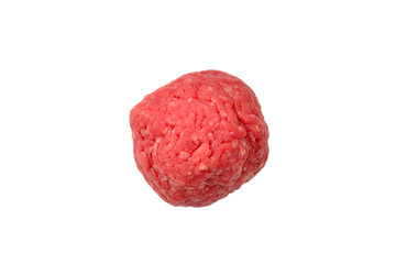 Raw meat balls isolated on white background.