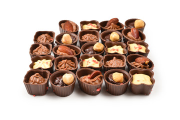 Mix of tasty chocolate candy collection.