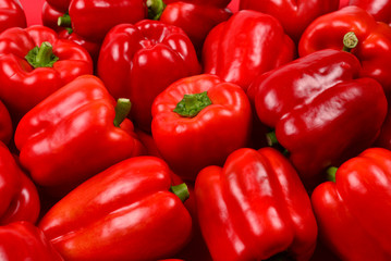 Fresh red bell pepper background.